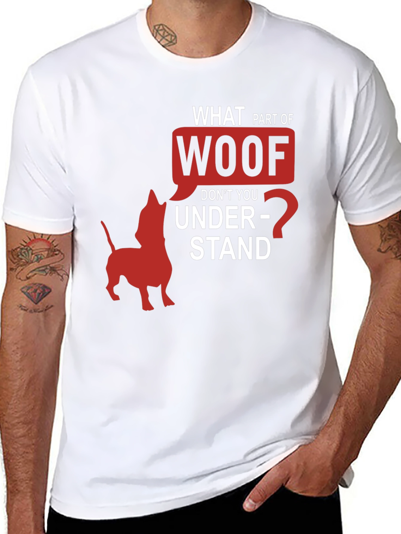 Woof Funny Dog T-Shirt Humorous Pet Lover Tee