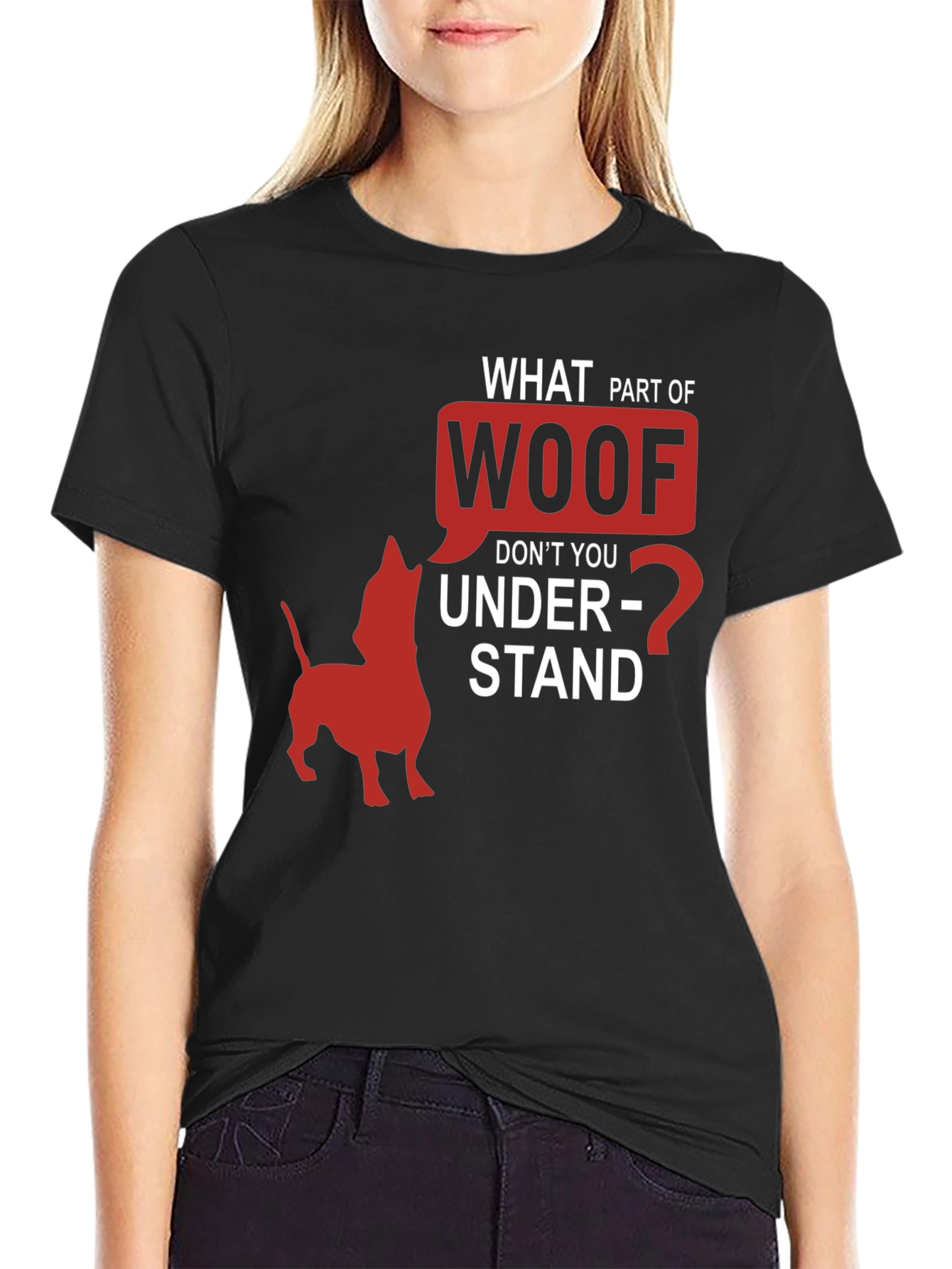 Woof Funny Dog T-Shirt Humorous Pet Lover Tee
