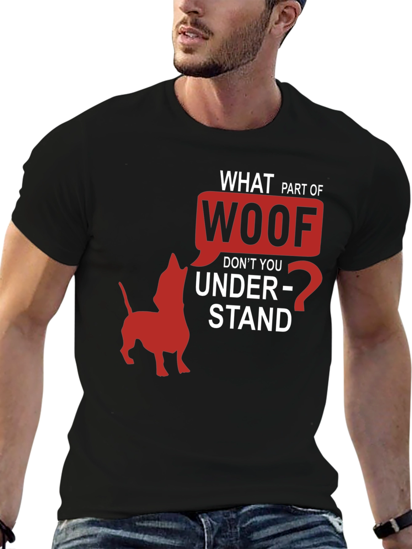 Woof Funny Dog T-Shirt Humorous Pet Lover Tee