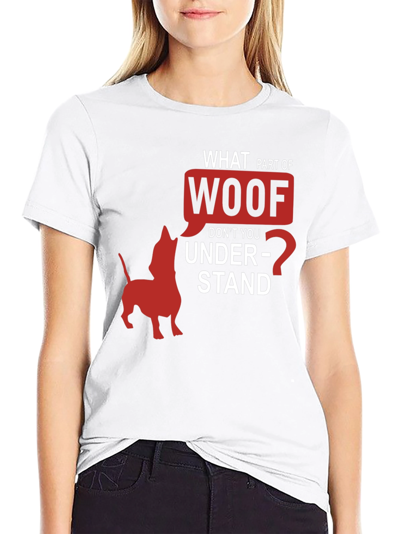 Woof Funny Dog T-Shirt Humorous Pet Lover Tee