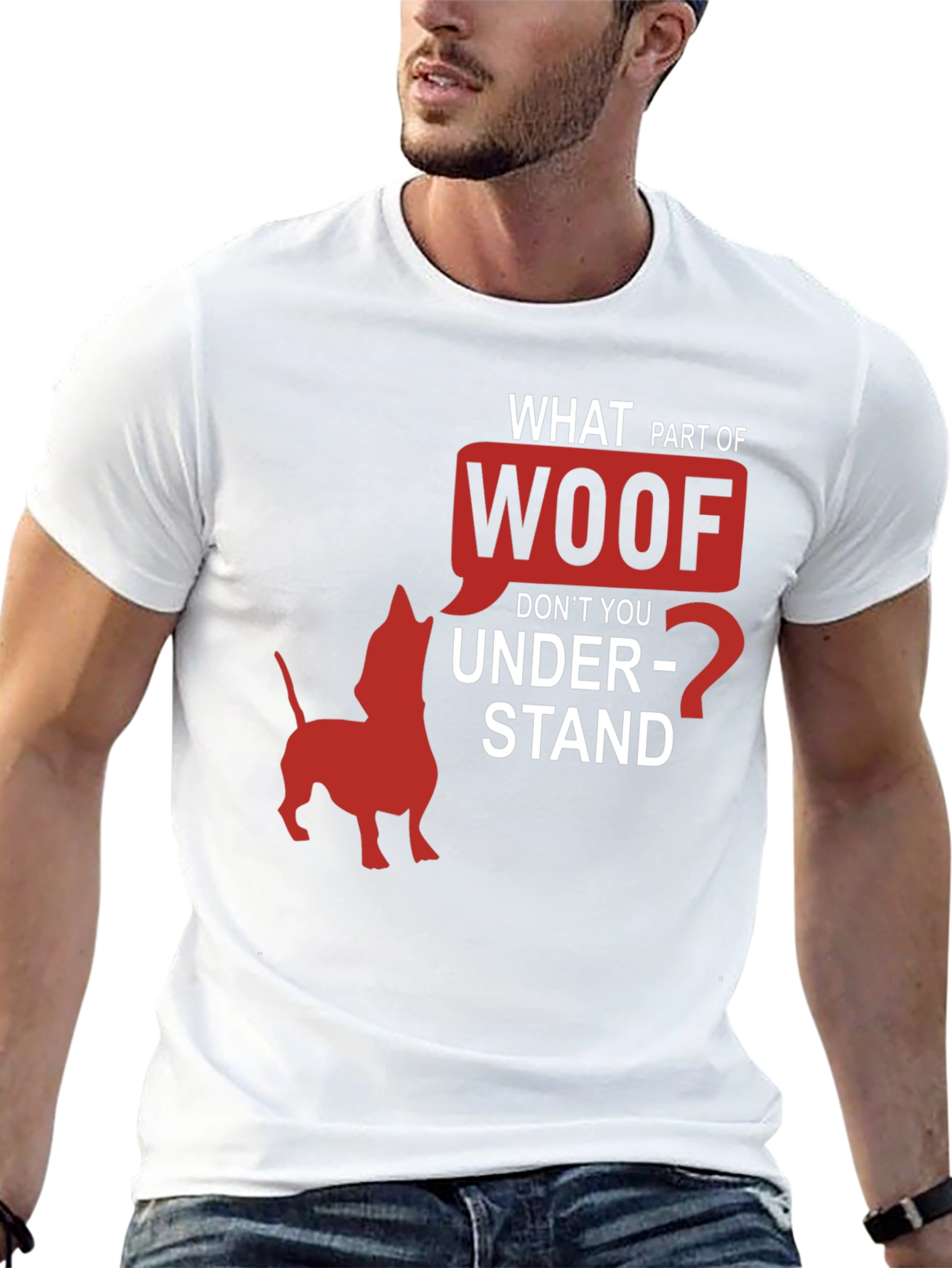 Woof Funny Dog T-Shirt Humorous Pet Lover Tee