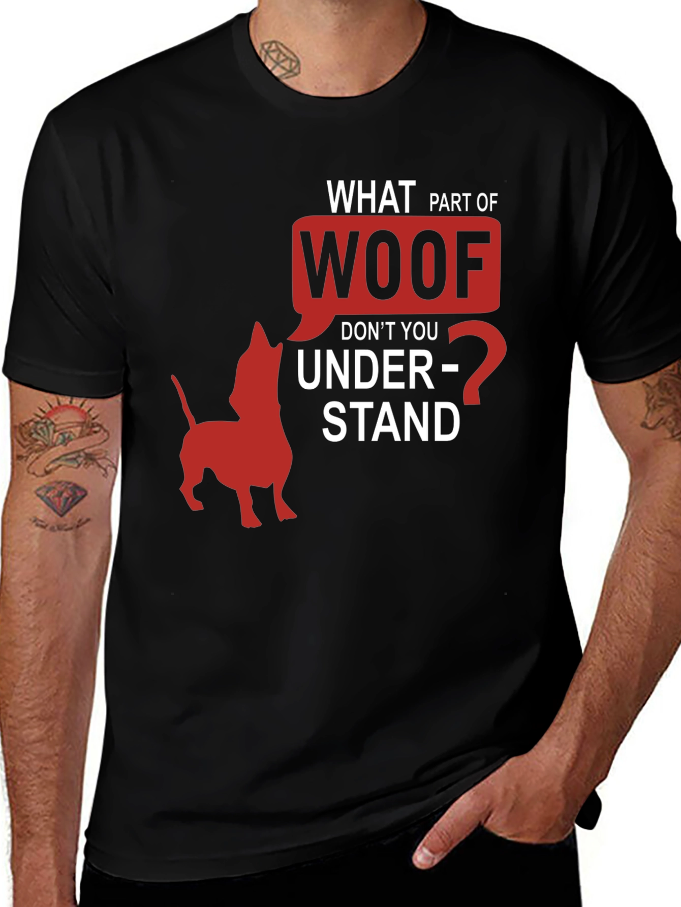 Woof Funny Dog T-Shirt Humorous Pet Lover Tee