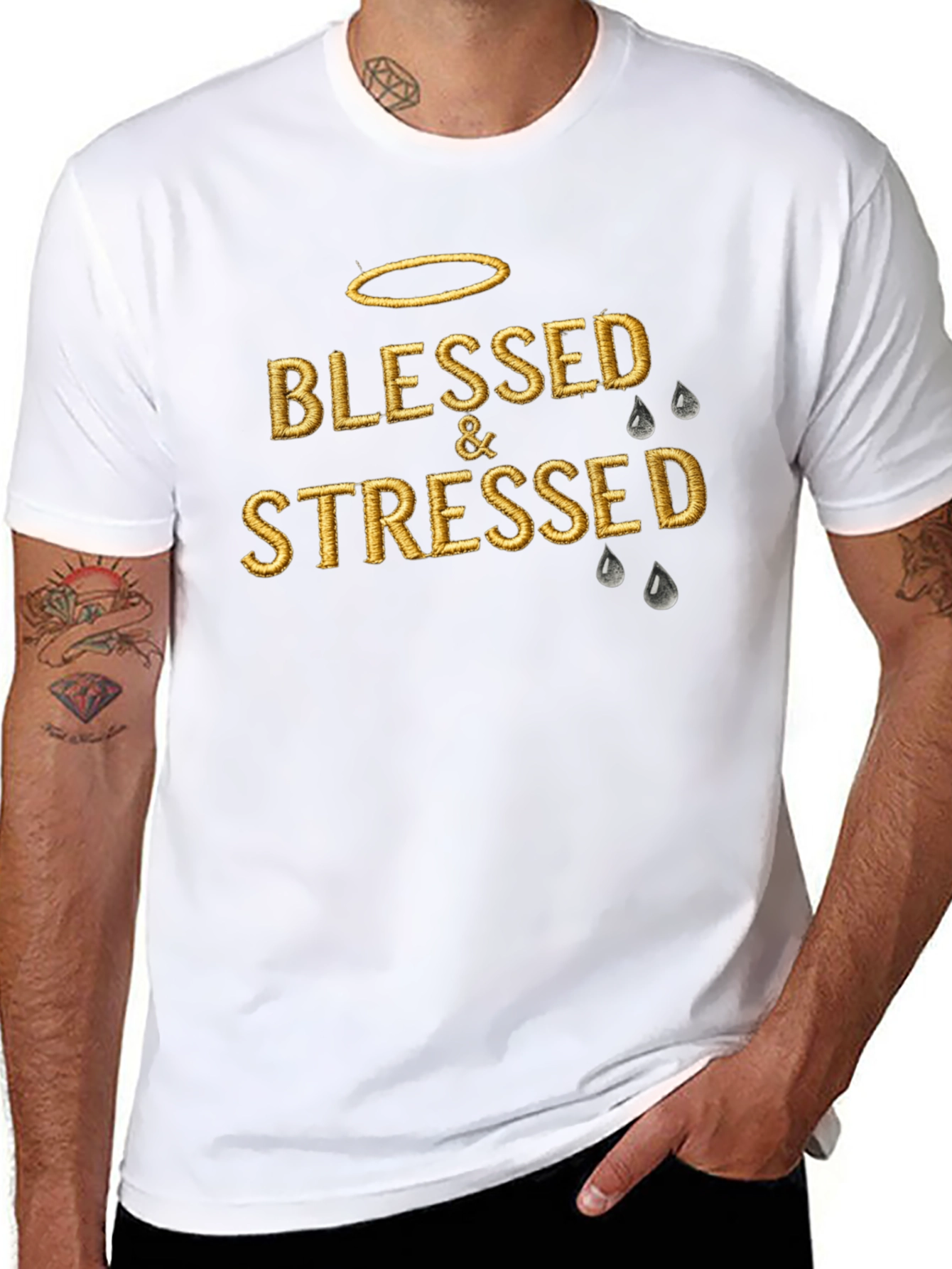 Blessed & Stressed Graphic T-Shirt