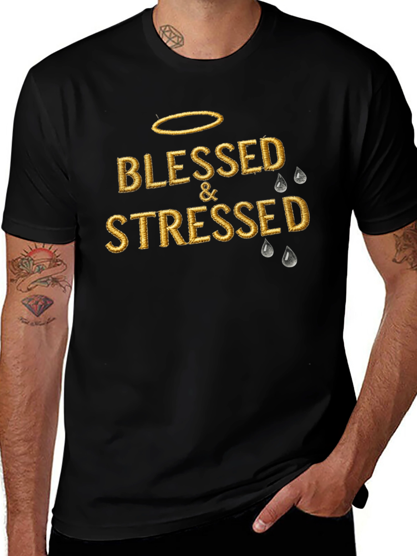 Blessed & Stressed Graphic T-Shirt