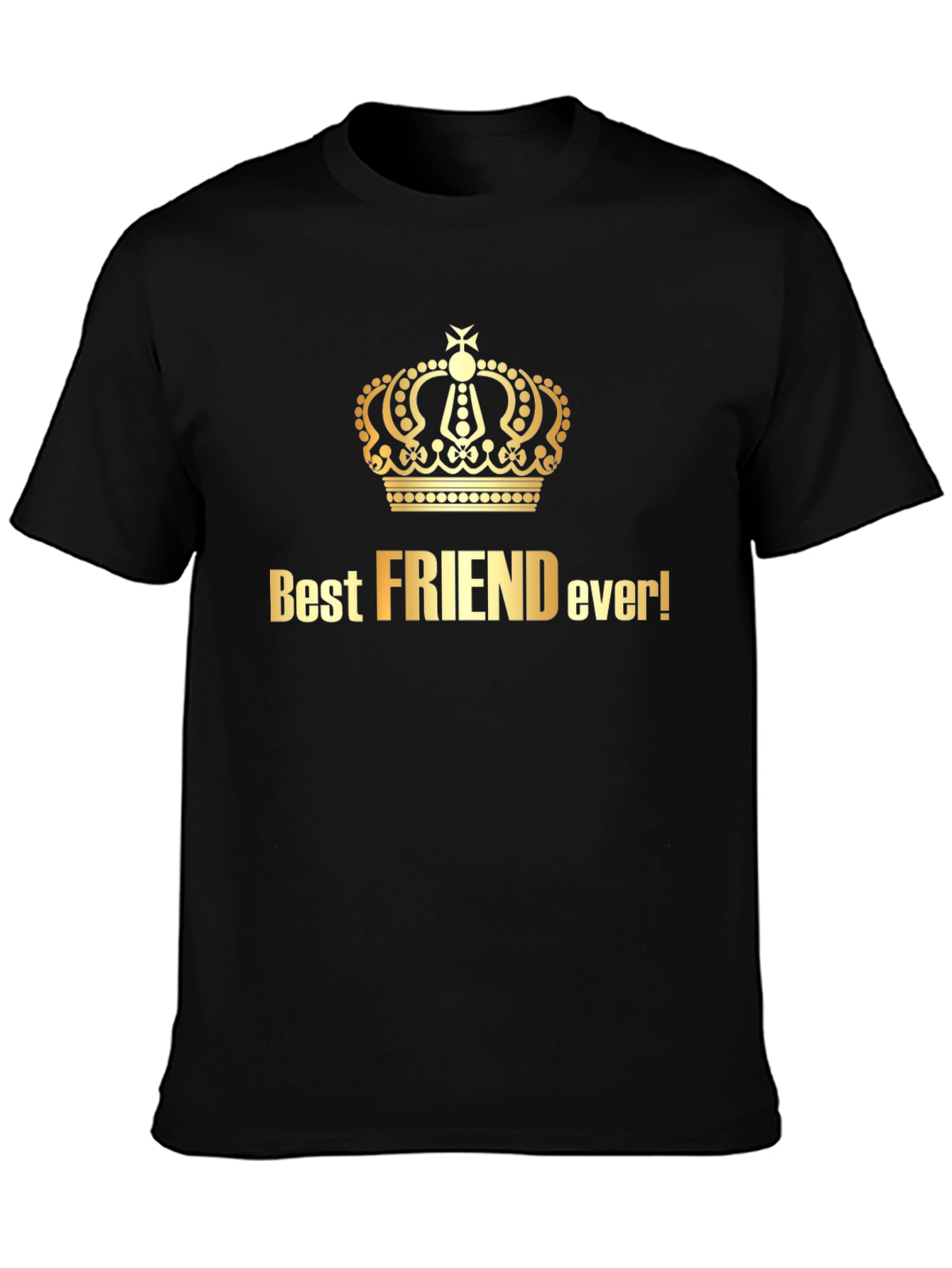 Best Friend Ever Crown Graphic Tee - Black