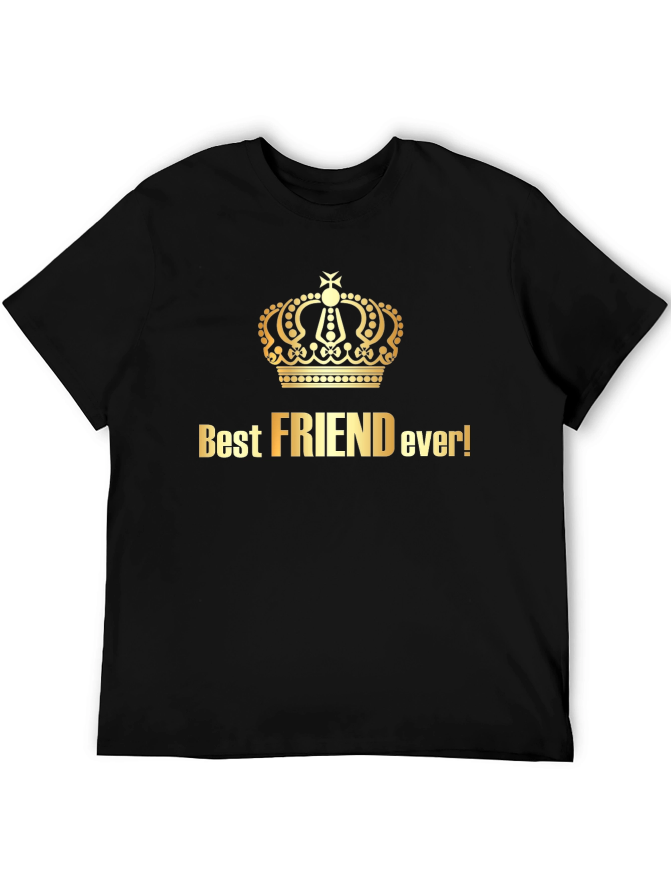 Best Friend Ever Crown Graphic Tee - Black