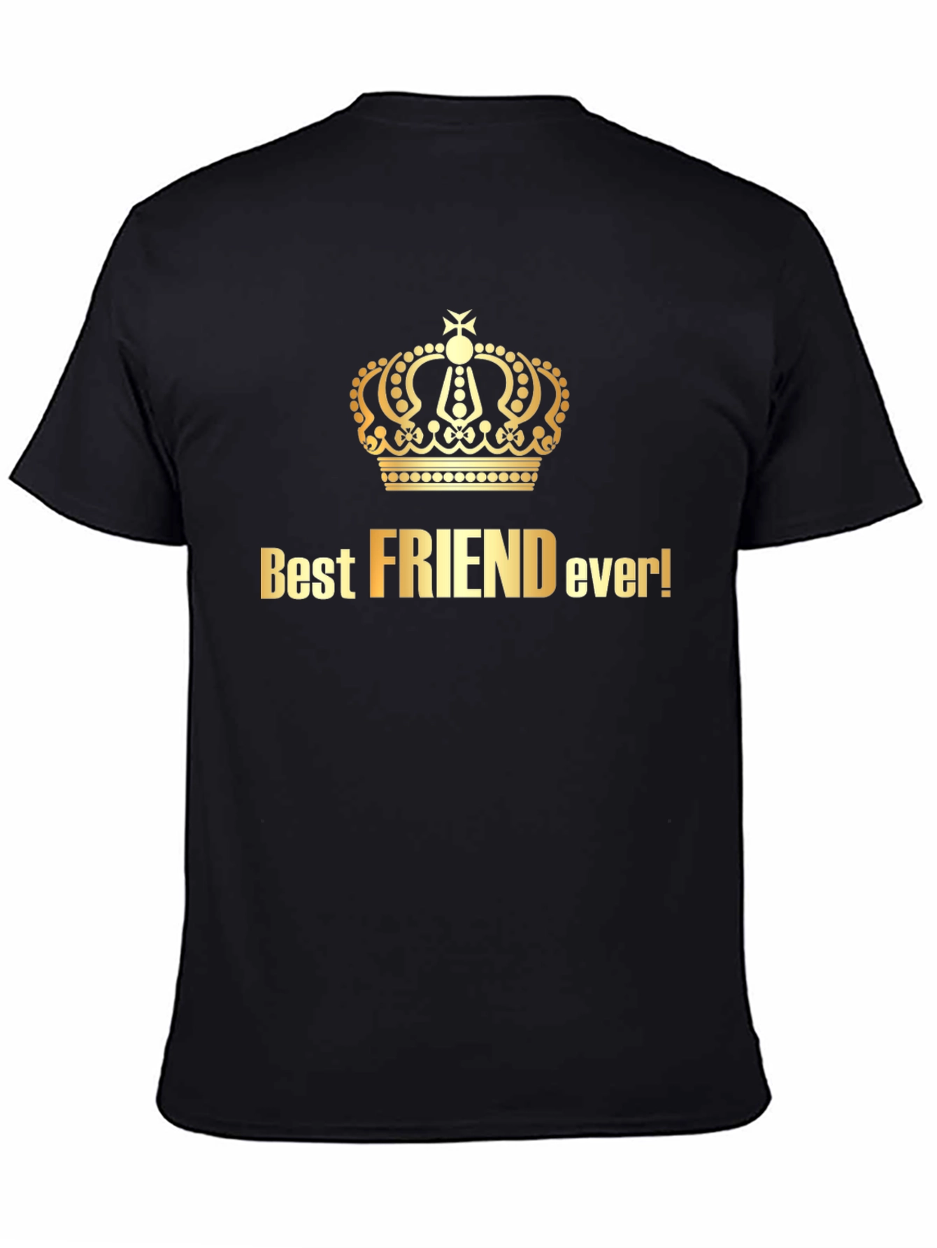 Best Friend Ever Crown Graphic Tee - Black