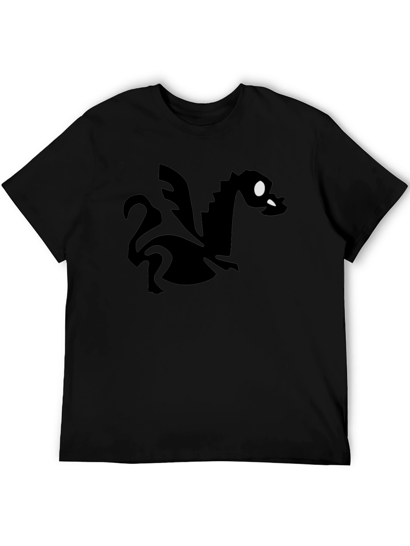 Cartoon Dragon Graphic Black T-Shirt