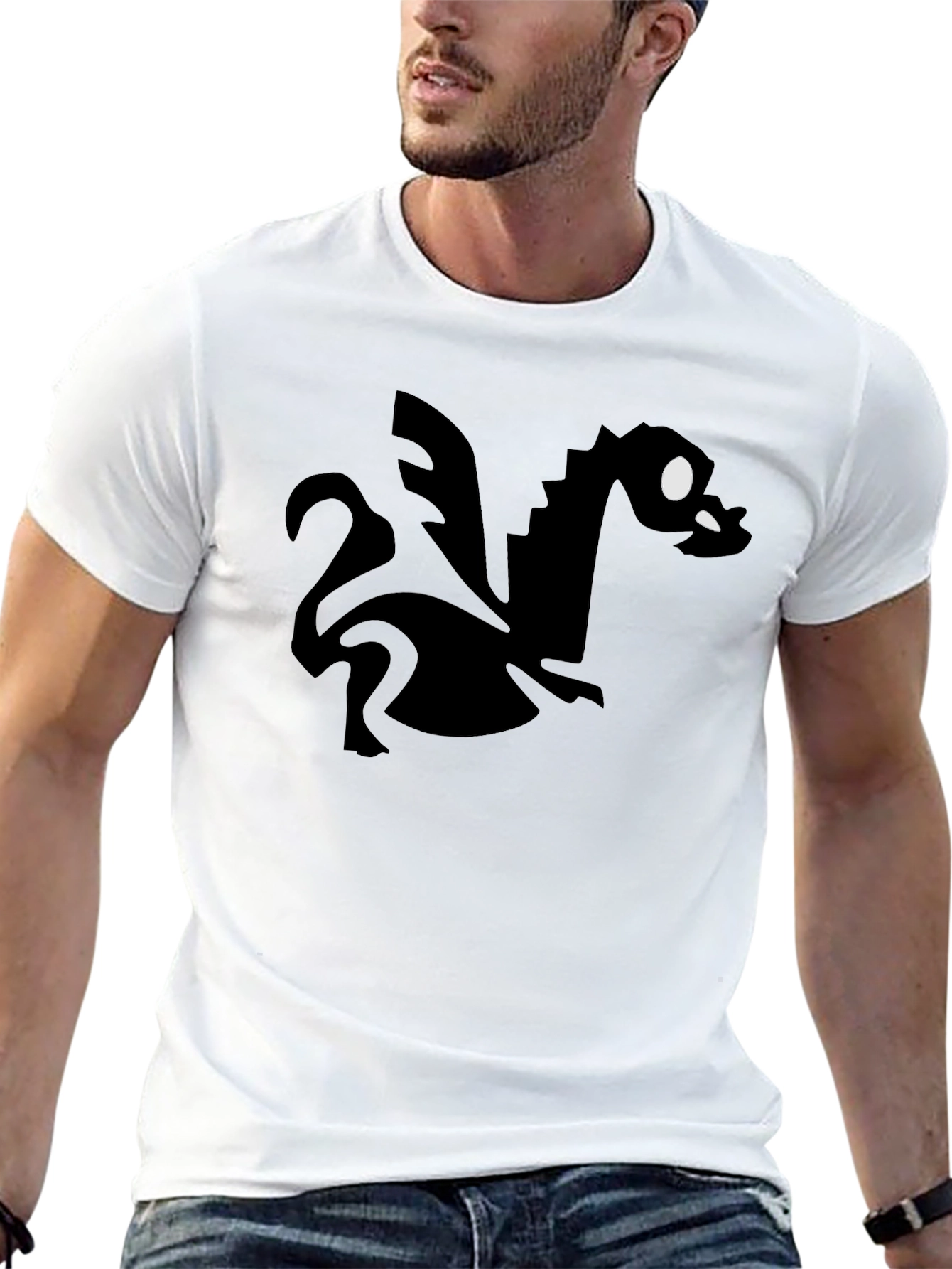 Cartoon Dragon Graphic Black T-Shirt
