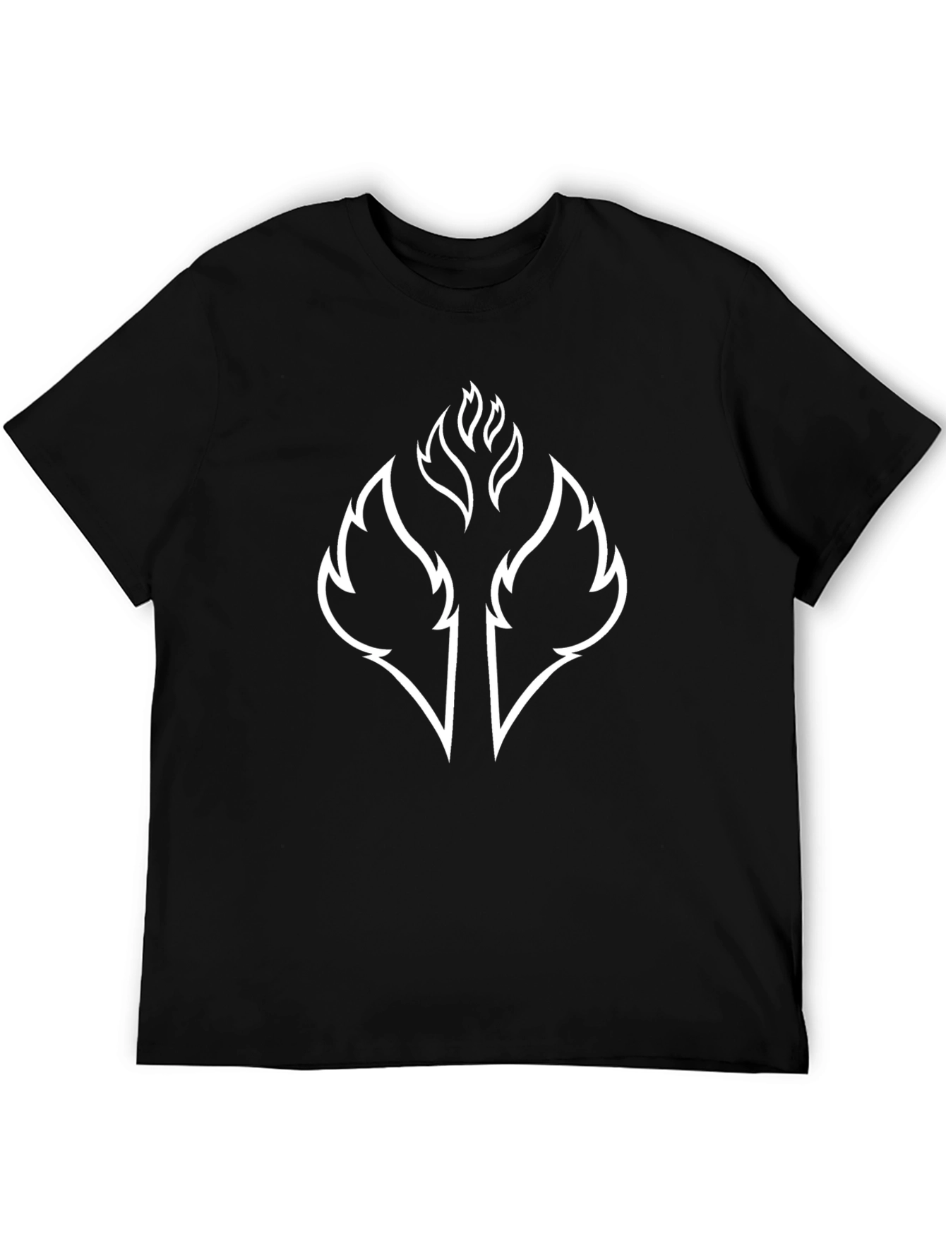 Black T-Shirt with Abstract Flame Graphic