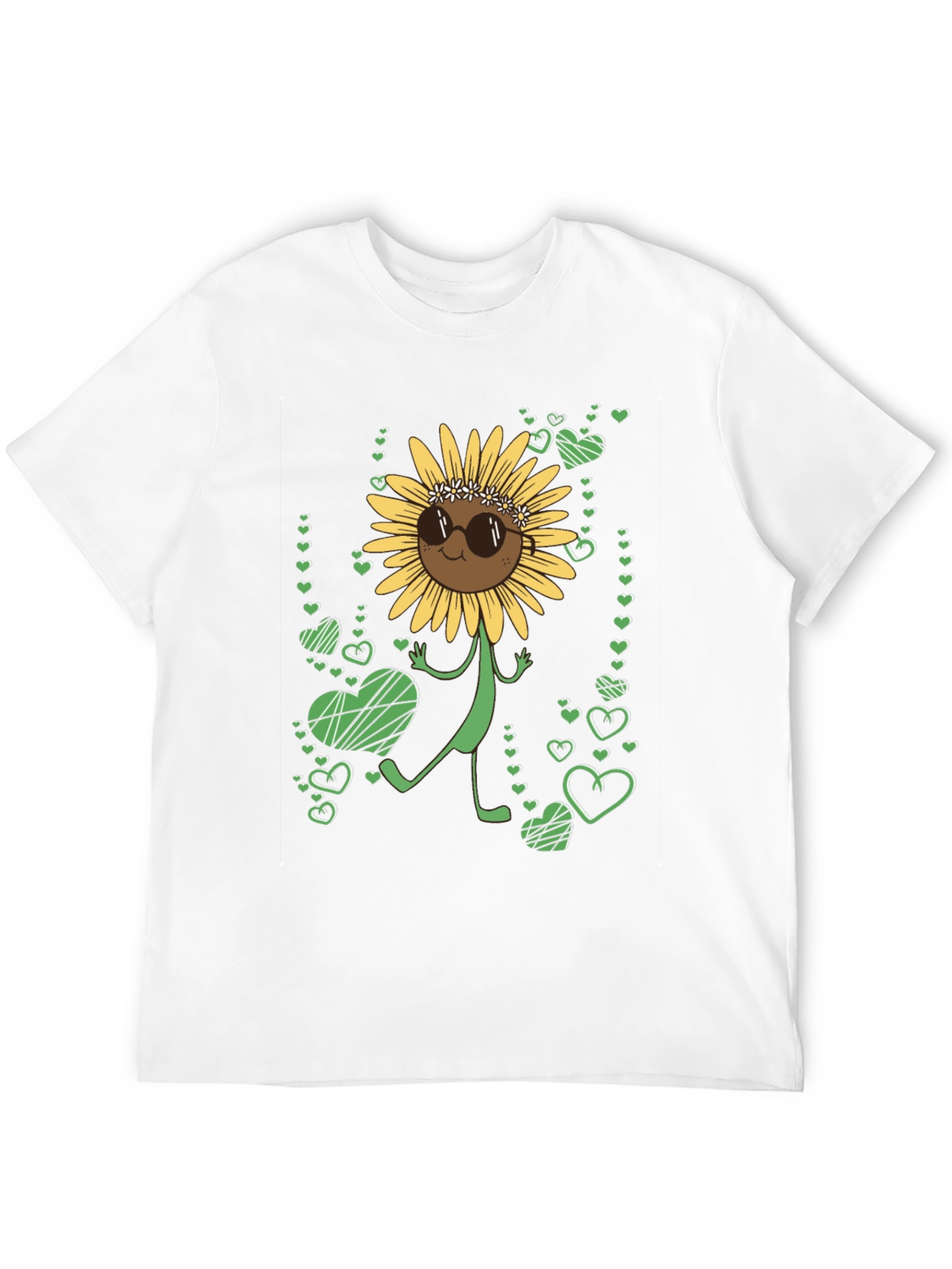 Sunflower Heart Graphic Tee - Black