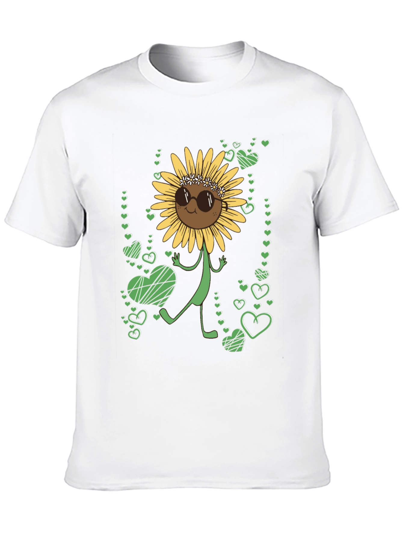 Sunflower Heart Graphic Tee - Black