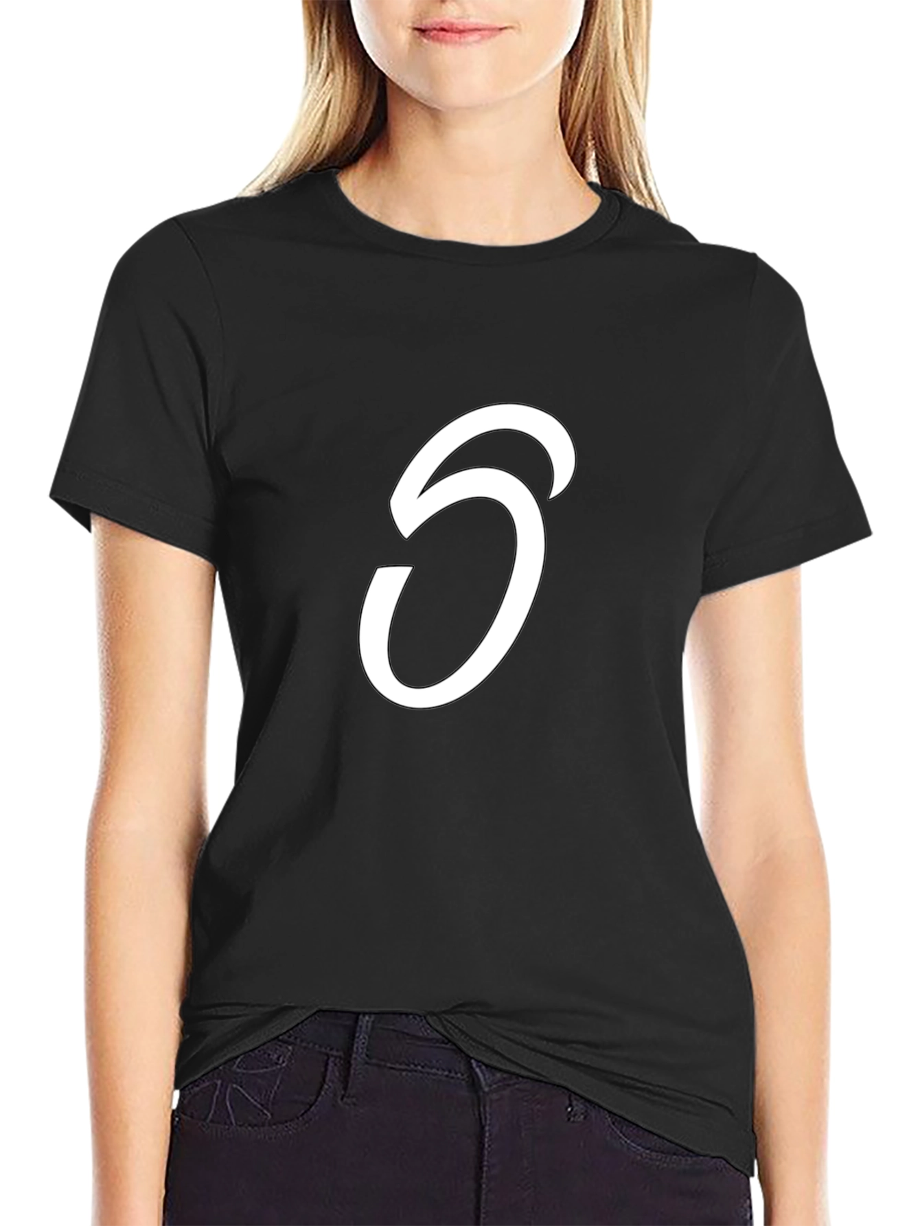 Black T-Shirt with Number 6 Design