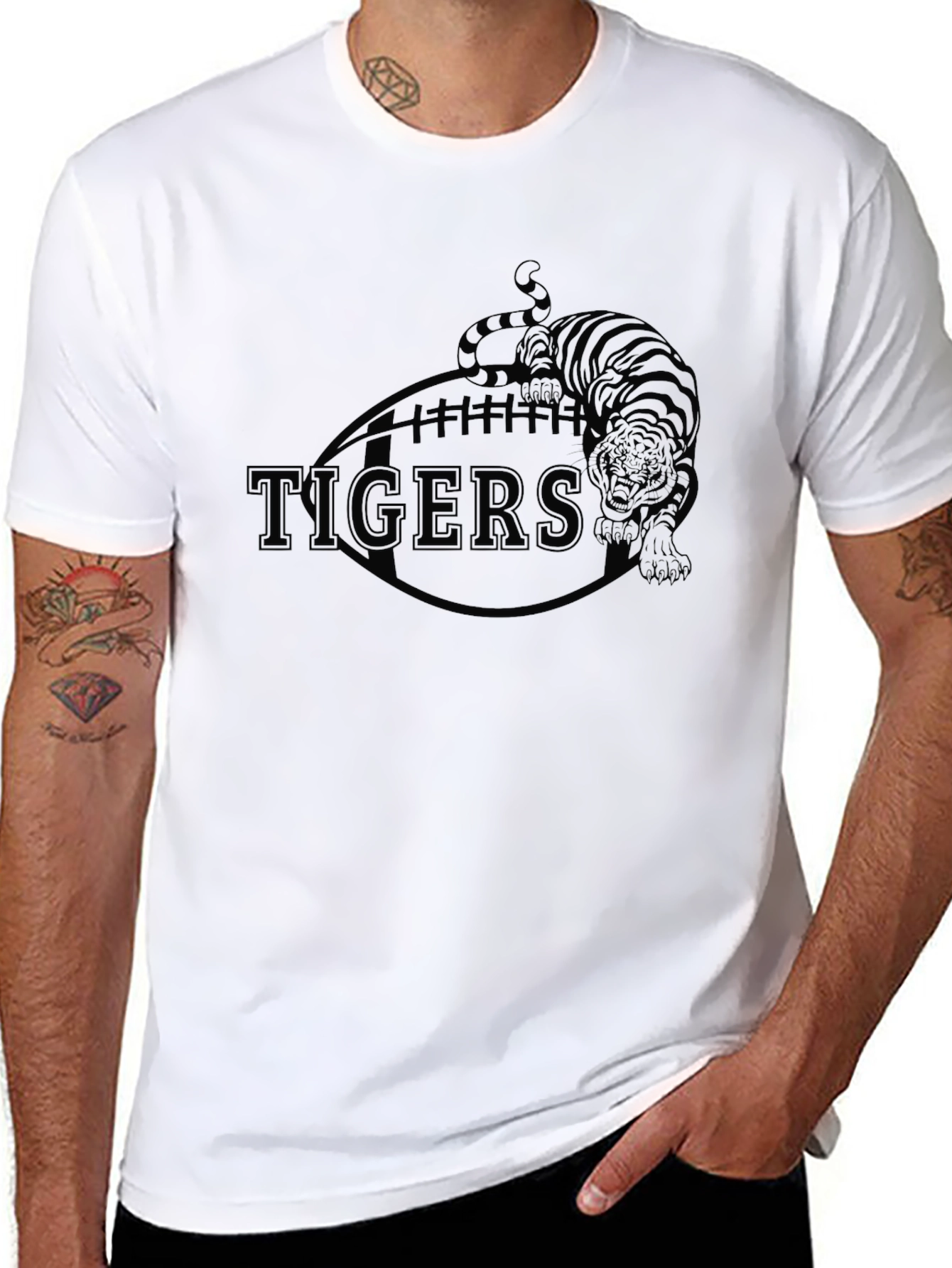 Tigers Football Graphic Tee - Black
