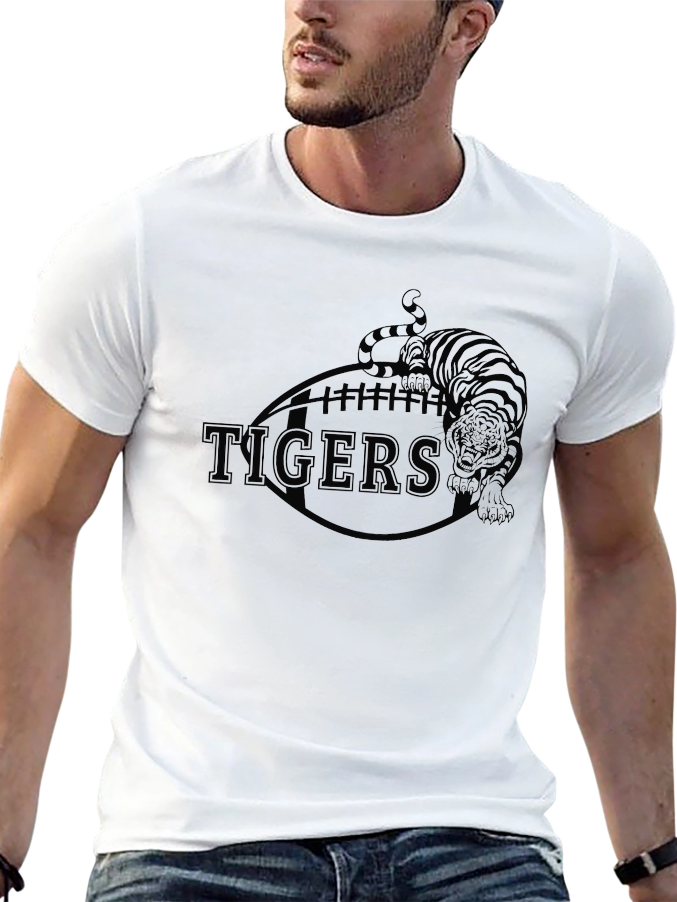 Tigers Football Graphic Tee - Black