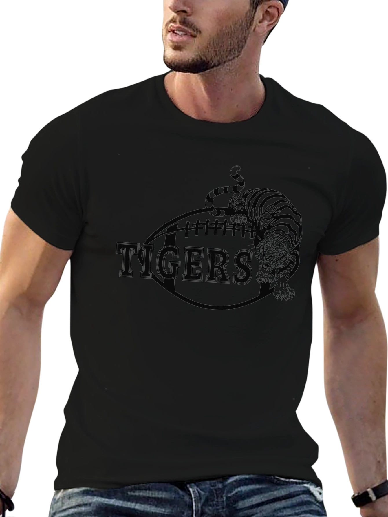 Tigers Football Graphic Tee - Black