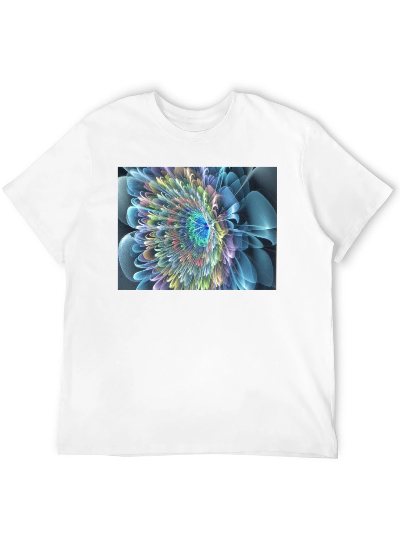 Abstract Flower Graphic Black T-Shirt