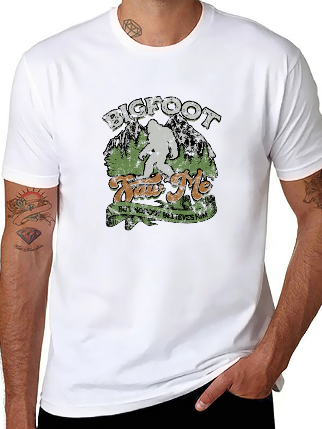 Bigfoot Saw Me T-Shirt - Novelty Graphic Tee
