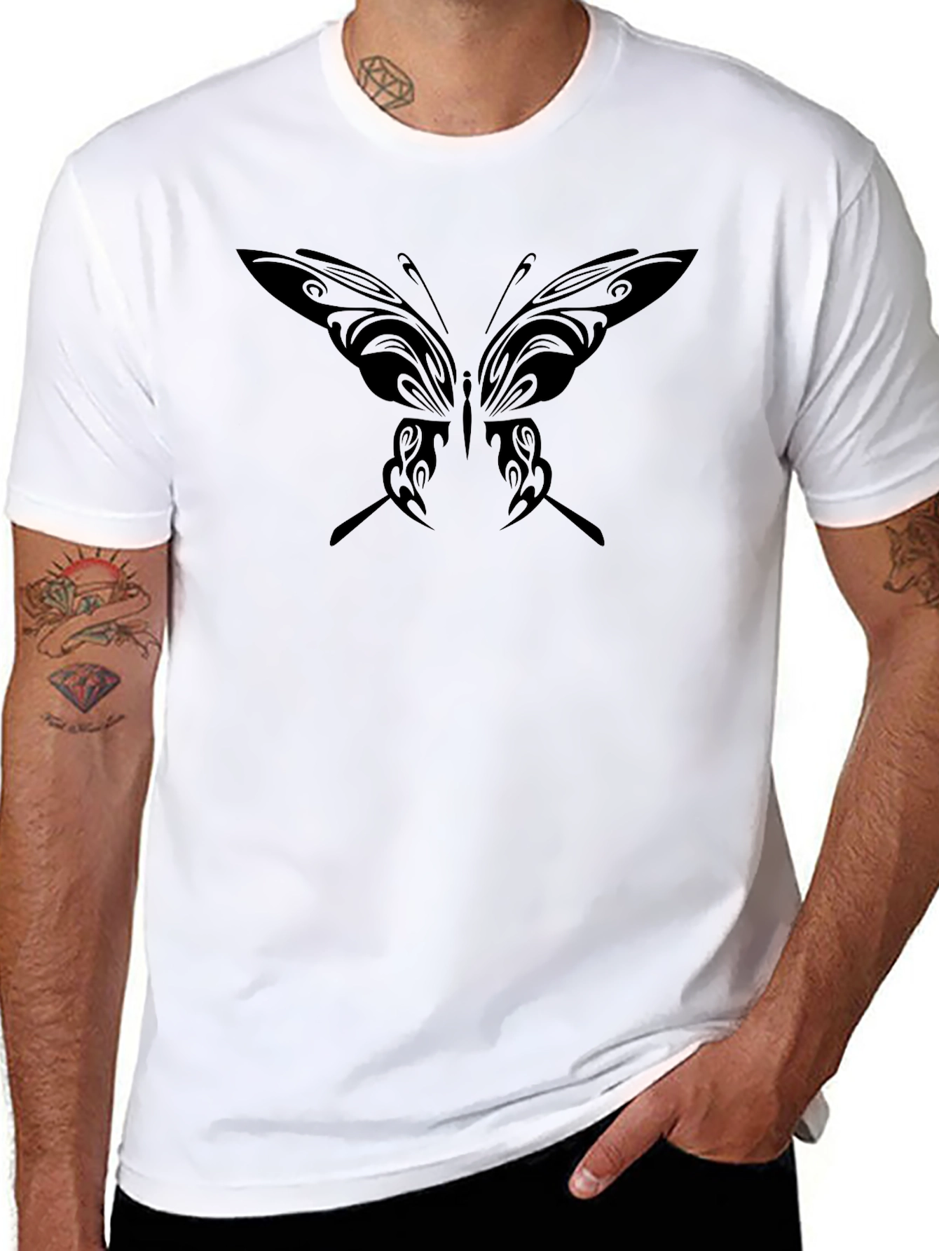 Butterfly Graphic Black T-Shirt - Unique Design