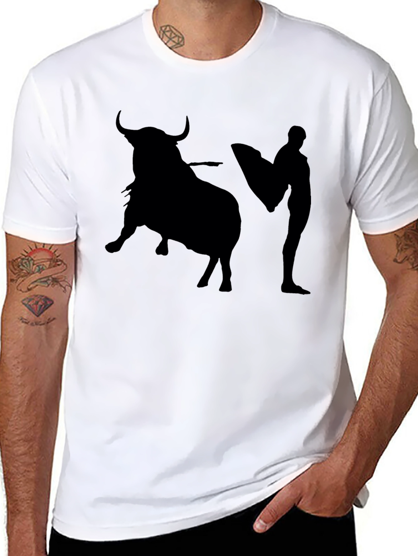 Bullfighter Graphic Tee - Black Cotton T-Shirt