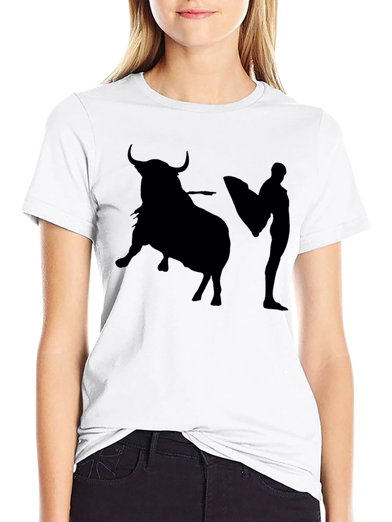 Bullfighter Graphic Tee - Black Cotton T-Shirt