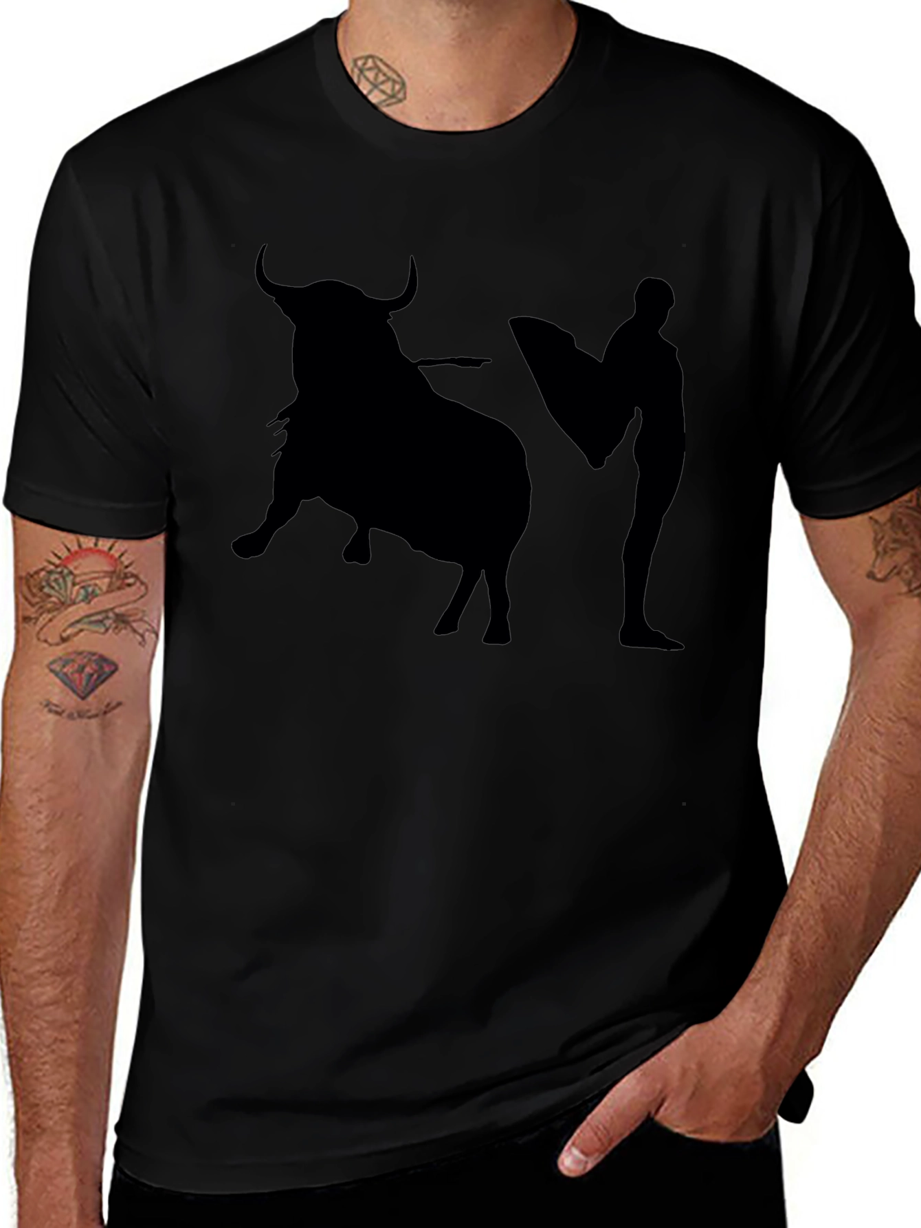 Bullfighter Graphic Tee - Black Cotton T-Shirt