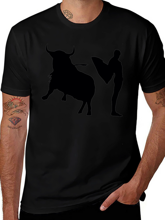Bullfighter Graphic Tee - Black Cotton T-Shirt
