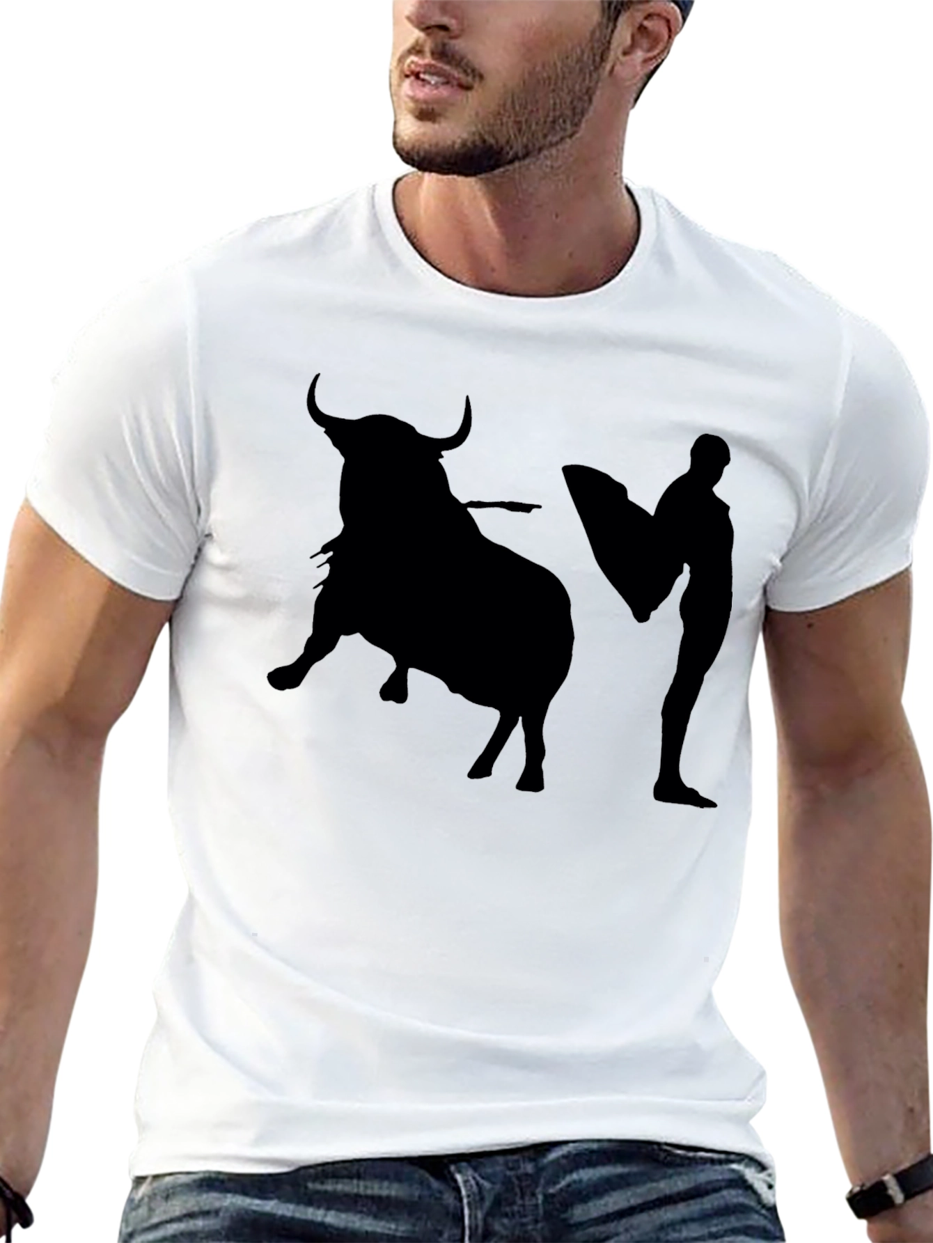 Bullfighter Graphic Tee - Black Cotton T-Shirt