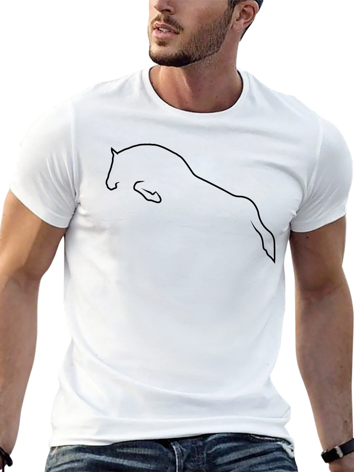 Black Horse Outline Graphic Tee