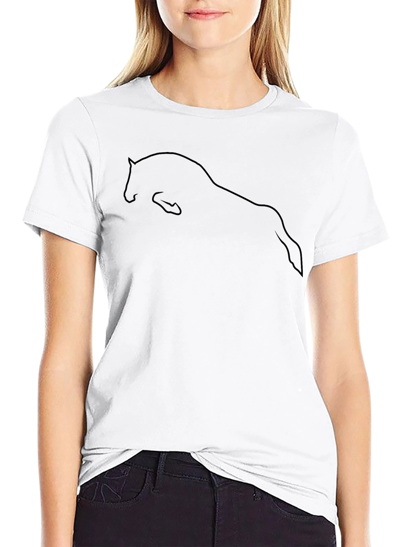 Black Horse Outline Graphic Tee