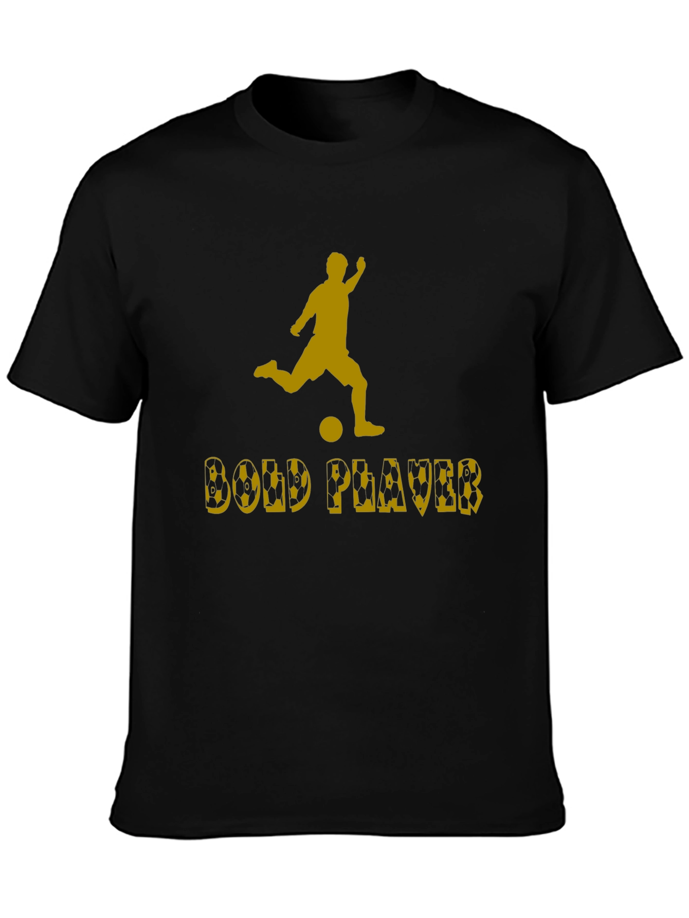 Bold Player Graphic Tee - Black Cotton T-Shirt