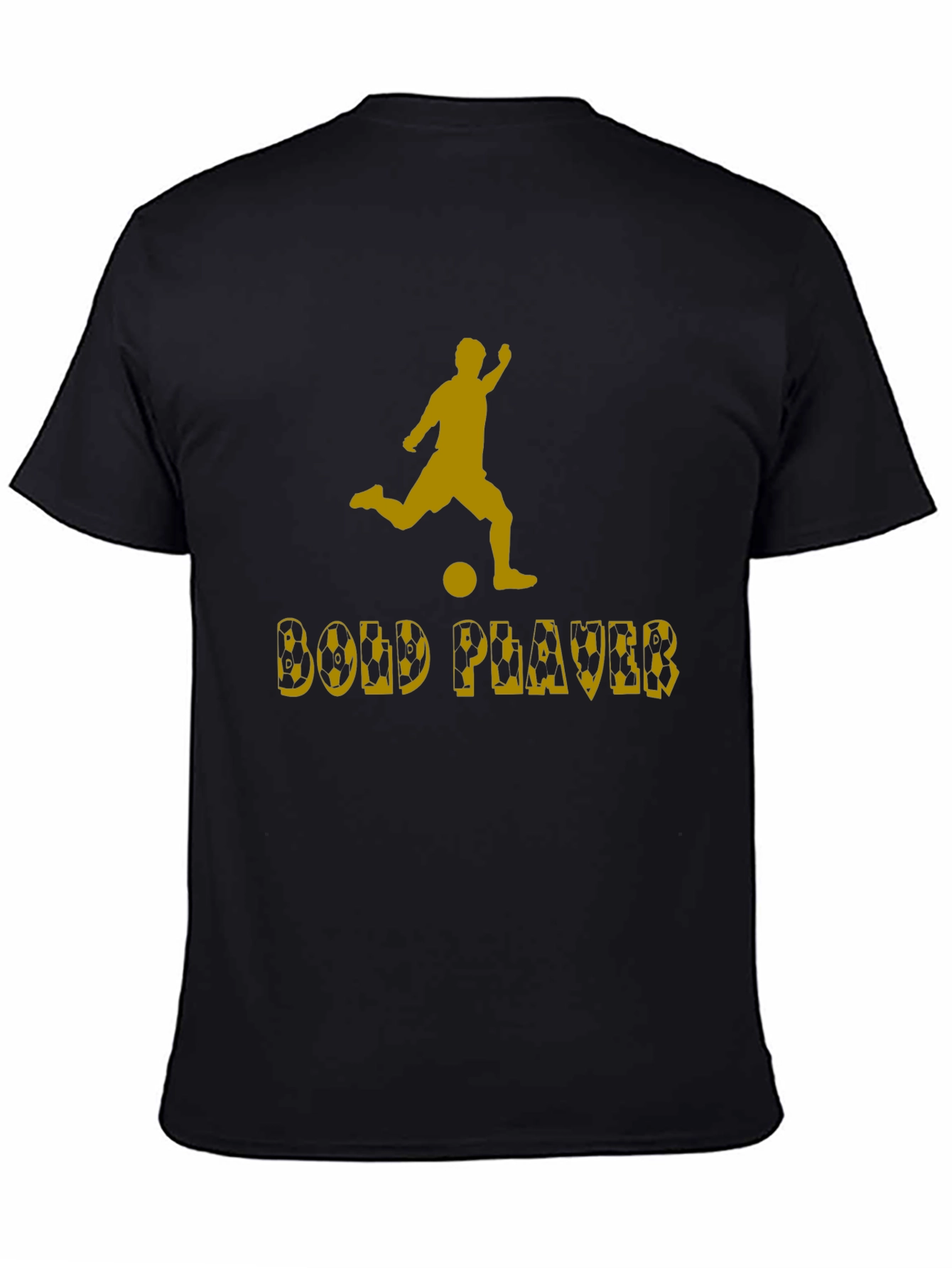 Bold Player Graphic Tee - Black Cotton T-Shirt