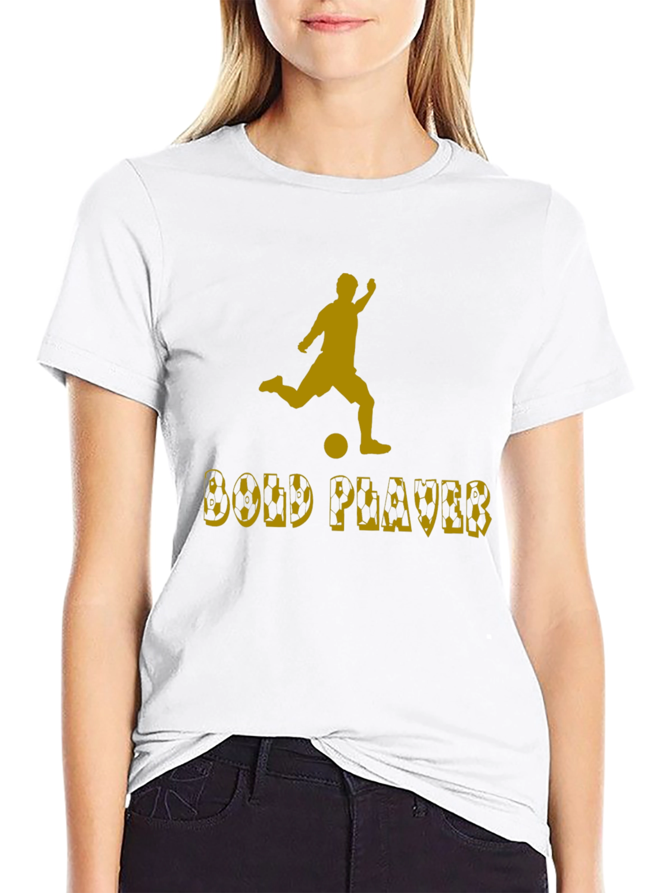 Bold Player Graphic Tee - Black Cotton T-Shirt