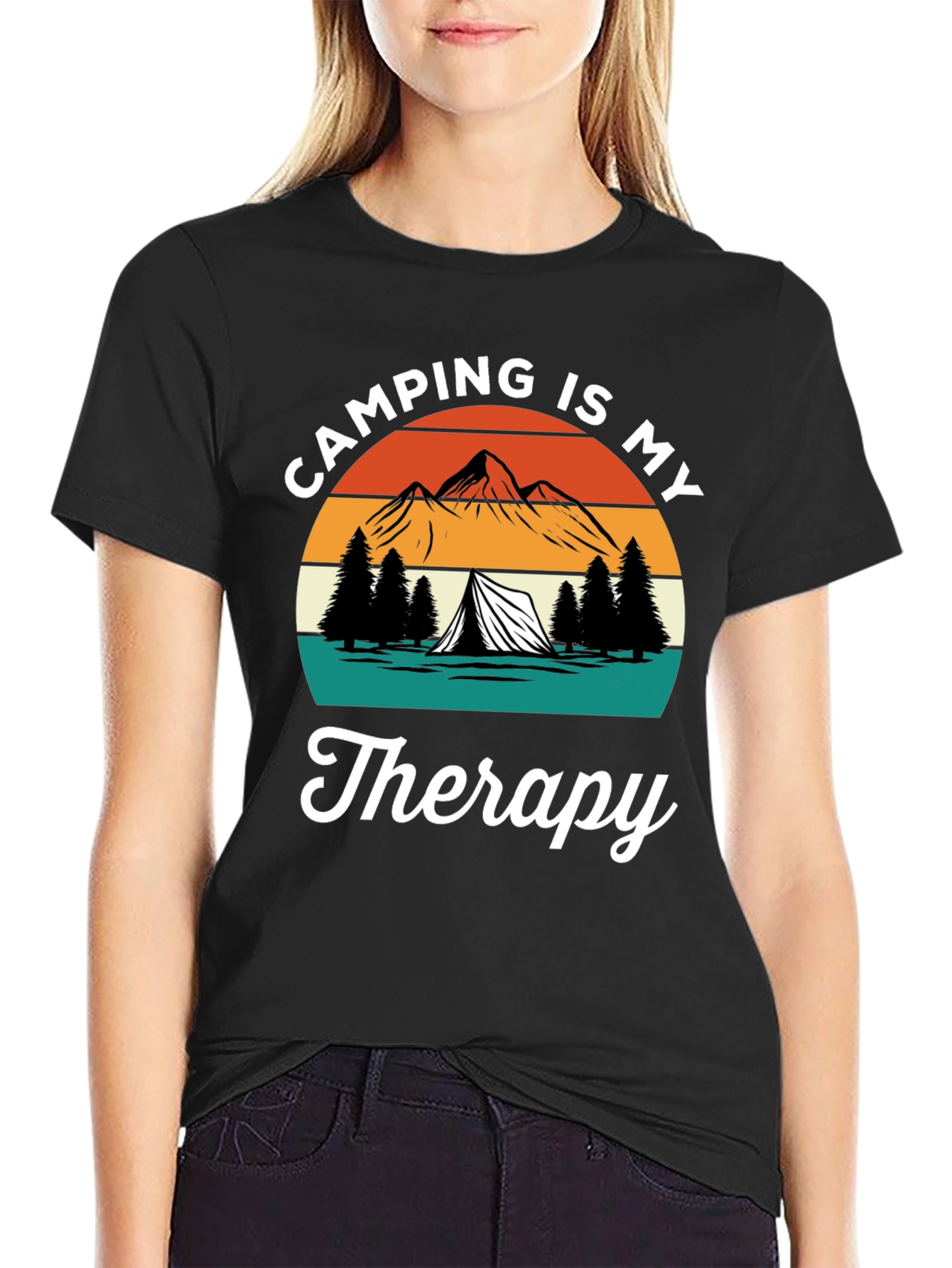 Camping Is My Therapy Graphic Tee