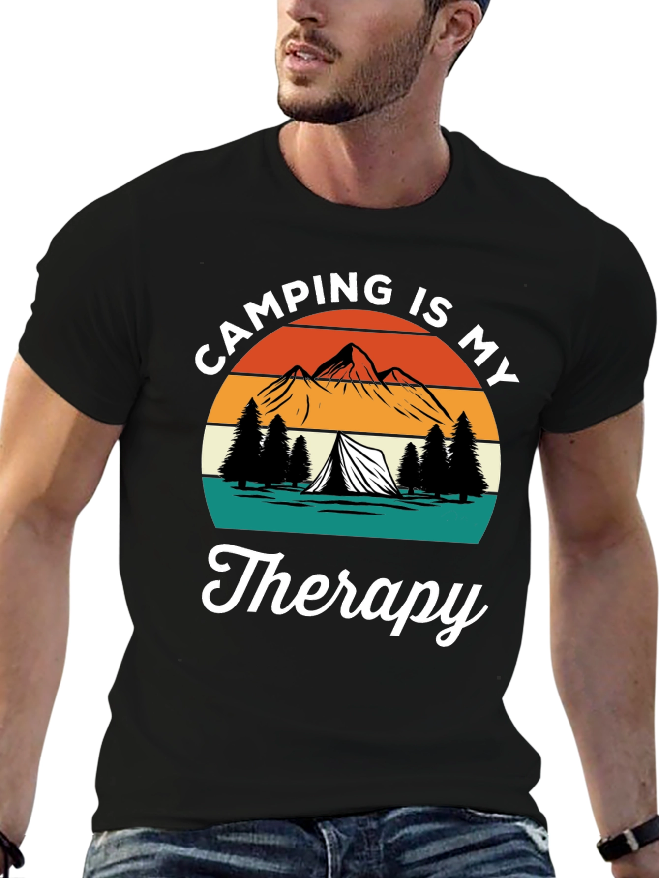Camping Is My Therapy Graphic Tee