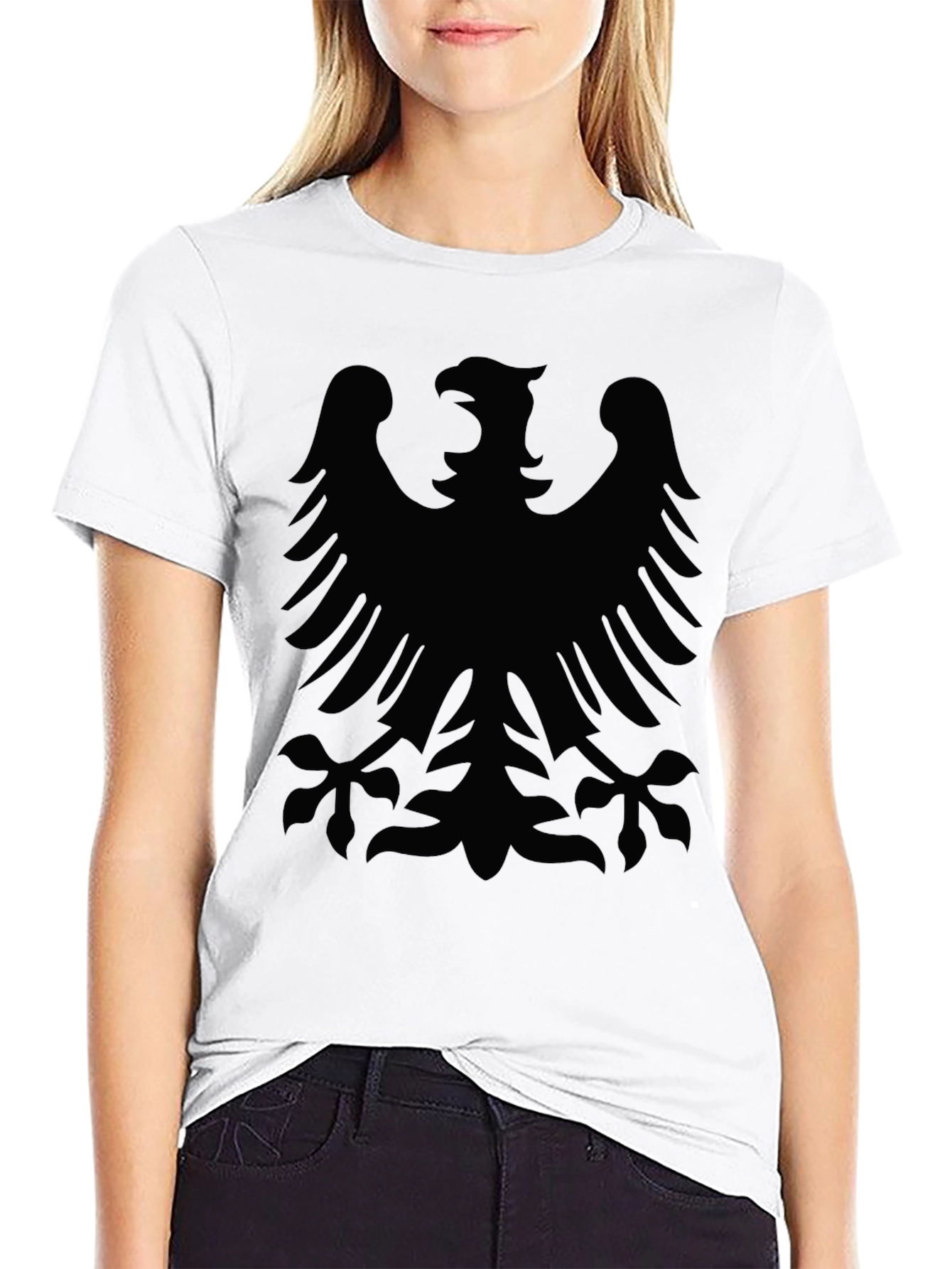 Black T-Shirt with Eagle Graphic Print