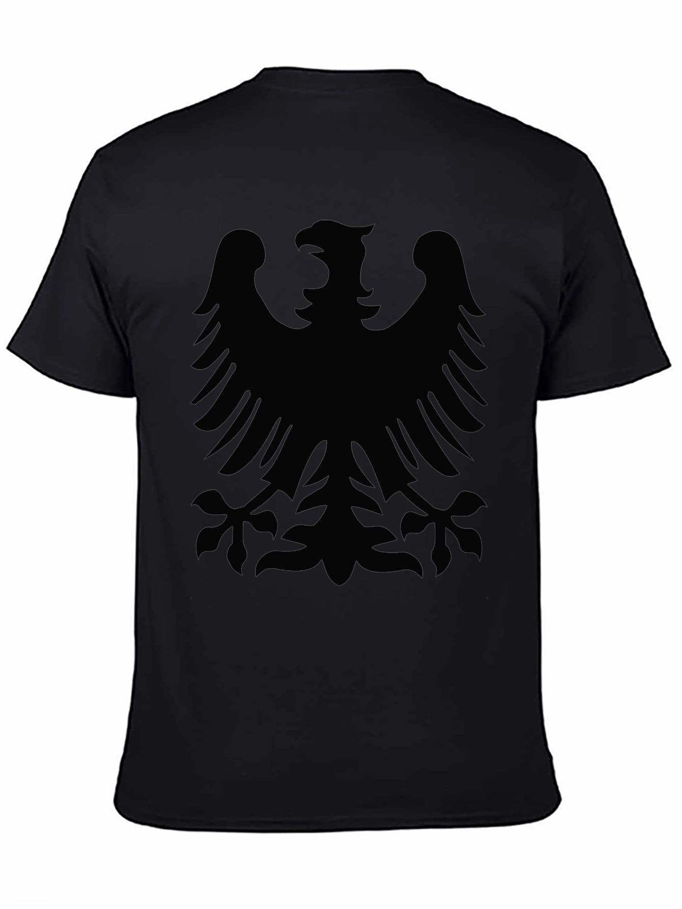 Black T-Shirt with Eagle Graphic Print