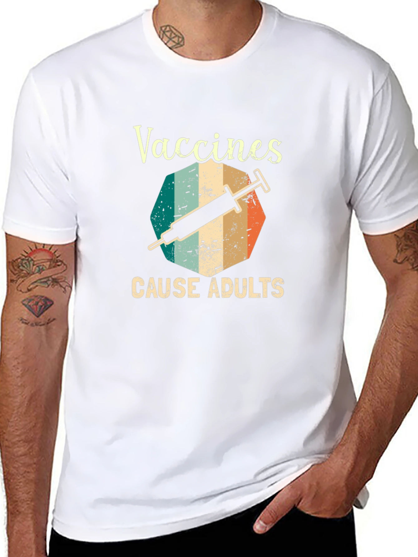 Vaccines Cause Adults Graphic T-Shirt