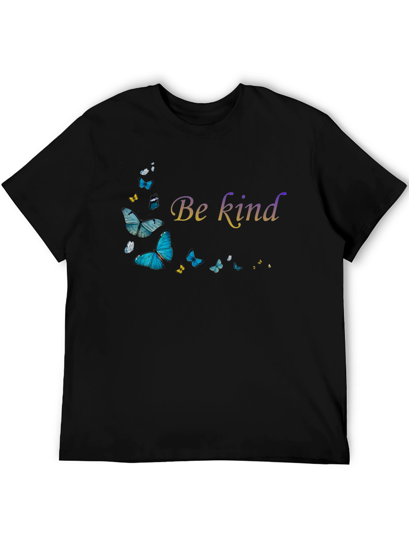 Be Kind Butterfly Graphic Black T-Shirt