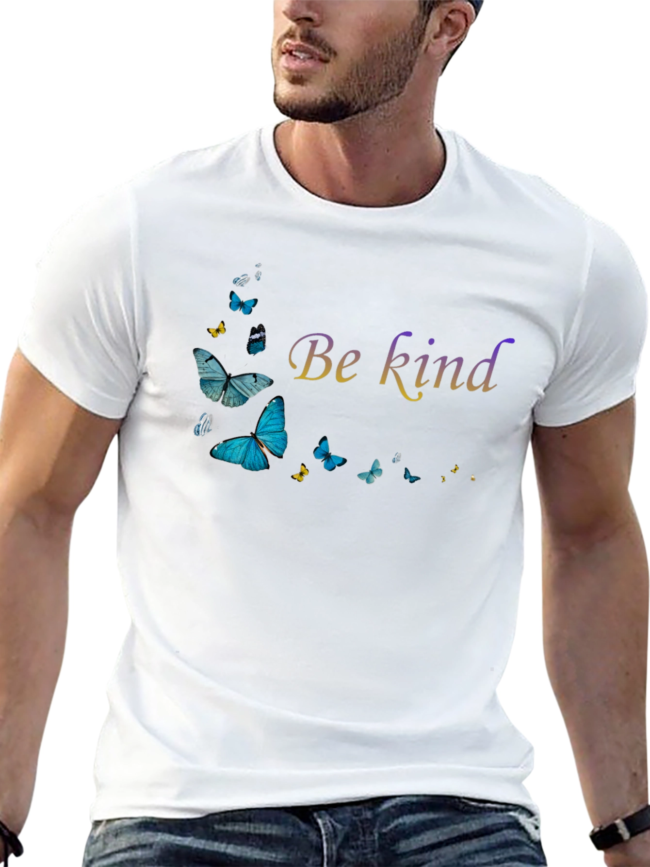 Be Kind Butterfly Graphic Black T-Shirt