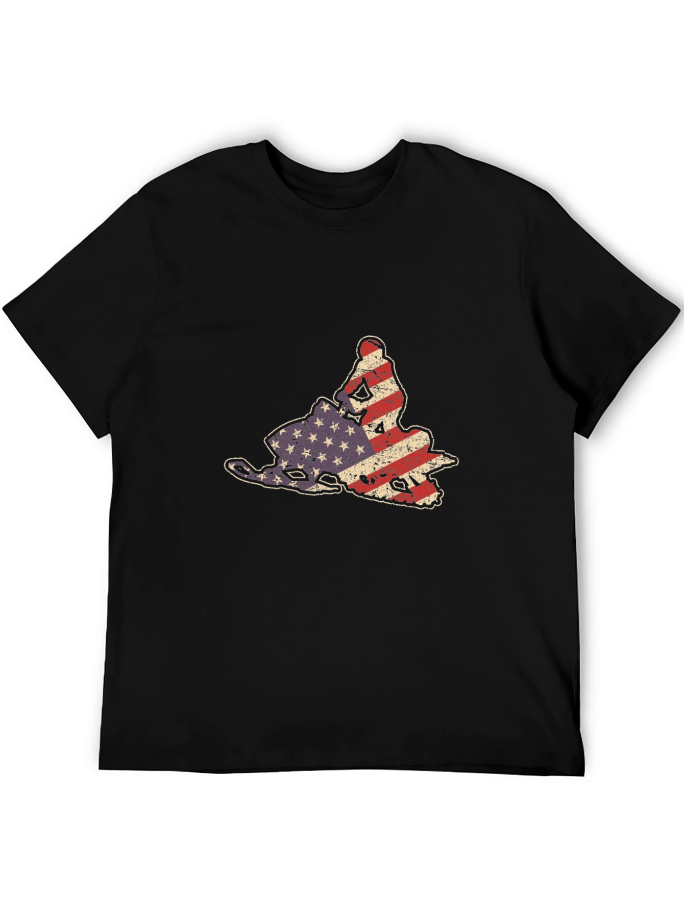 American Flag Snowmobile Graphic Tee