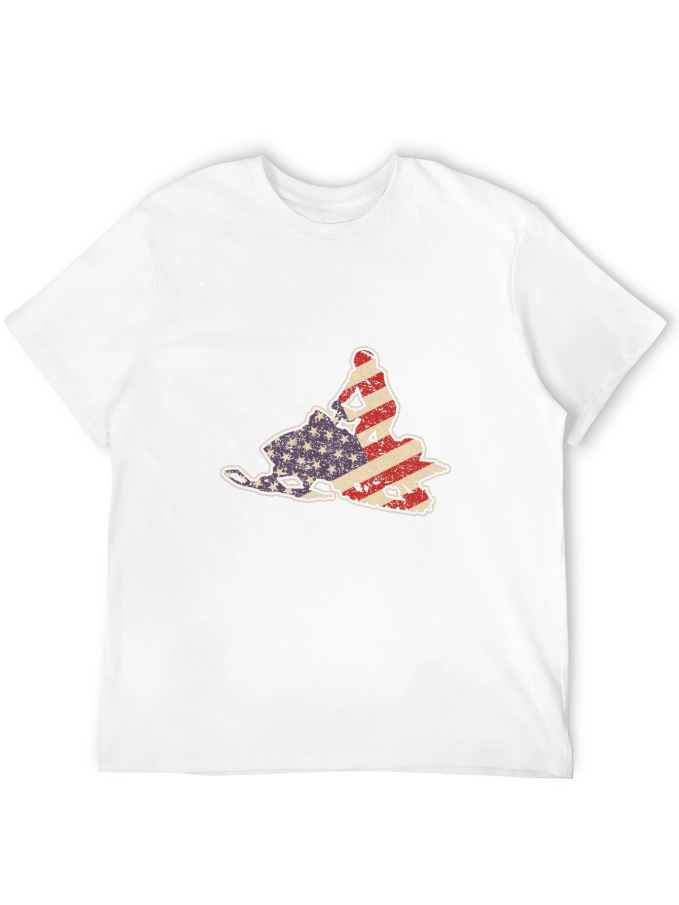 American Flag Snowmobile Graphic Tee