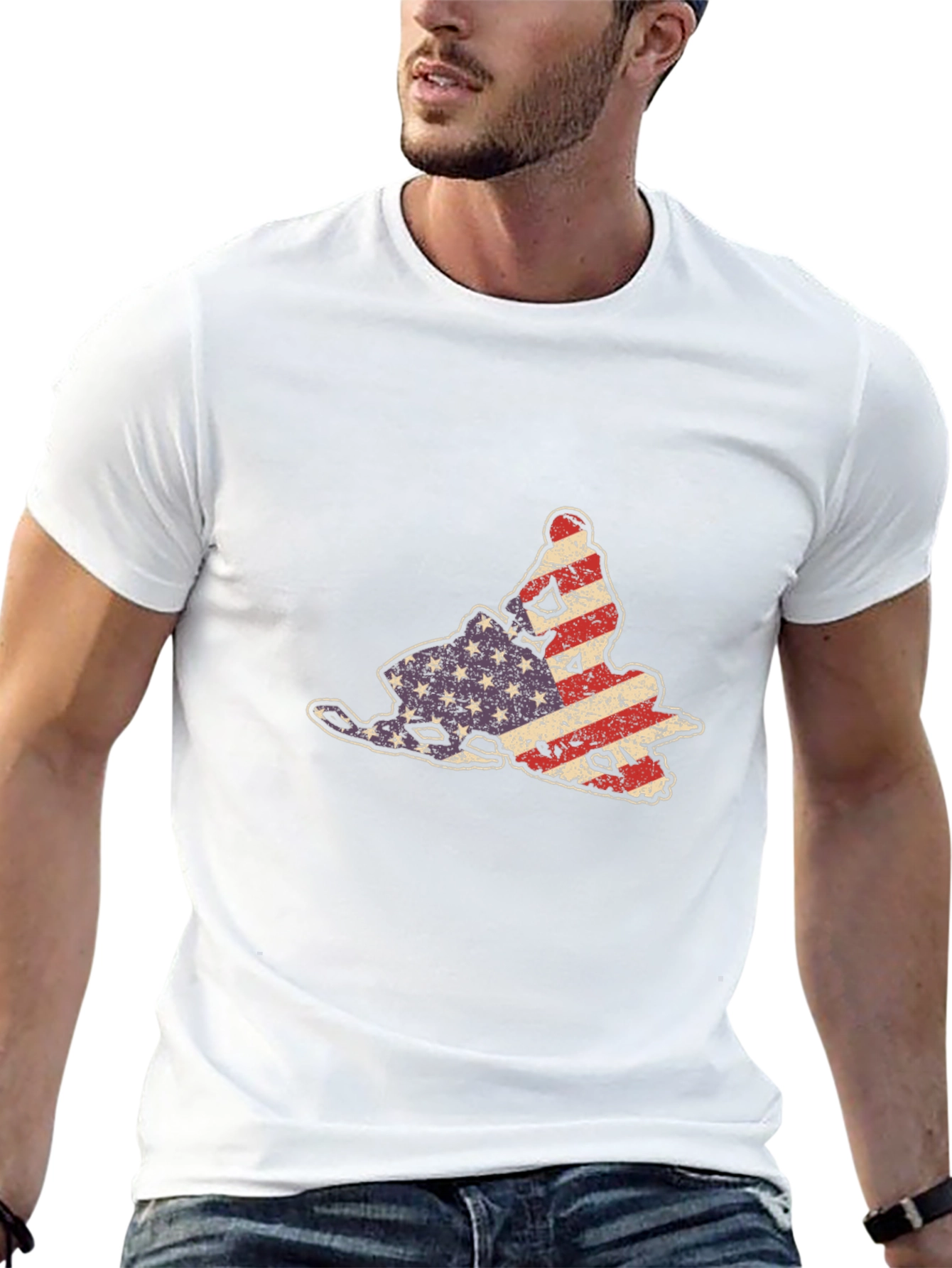 American Flag Snowmobile Graphic Tee