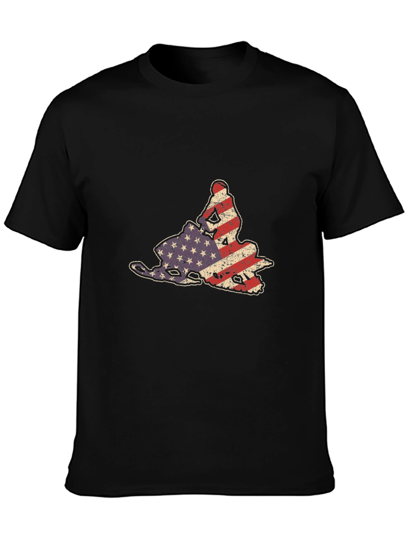 American Flag Snowmobile Graphic Tee