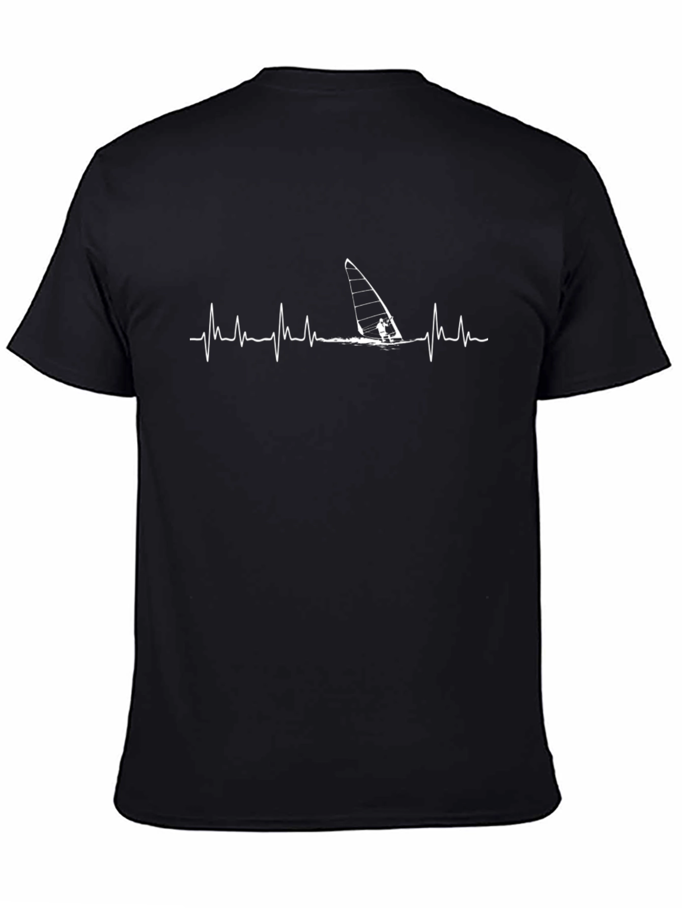 Windsurfing Heartbeat Black T-Shirt