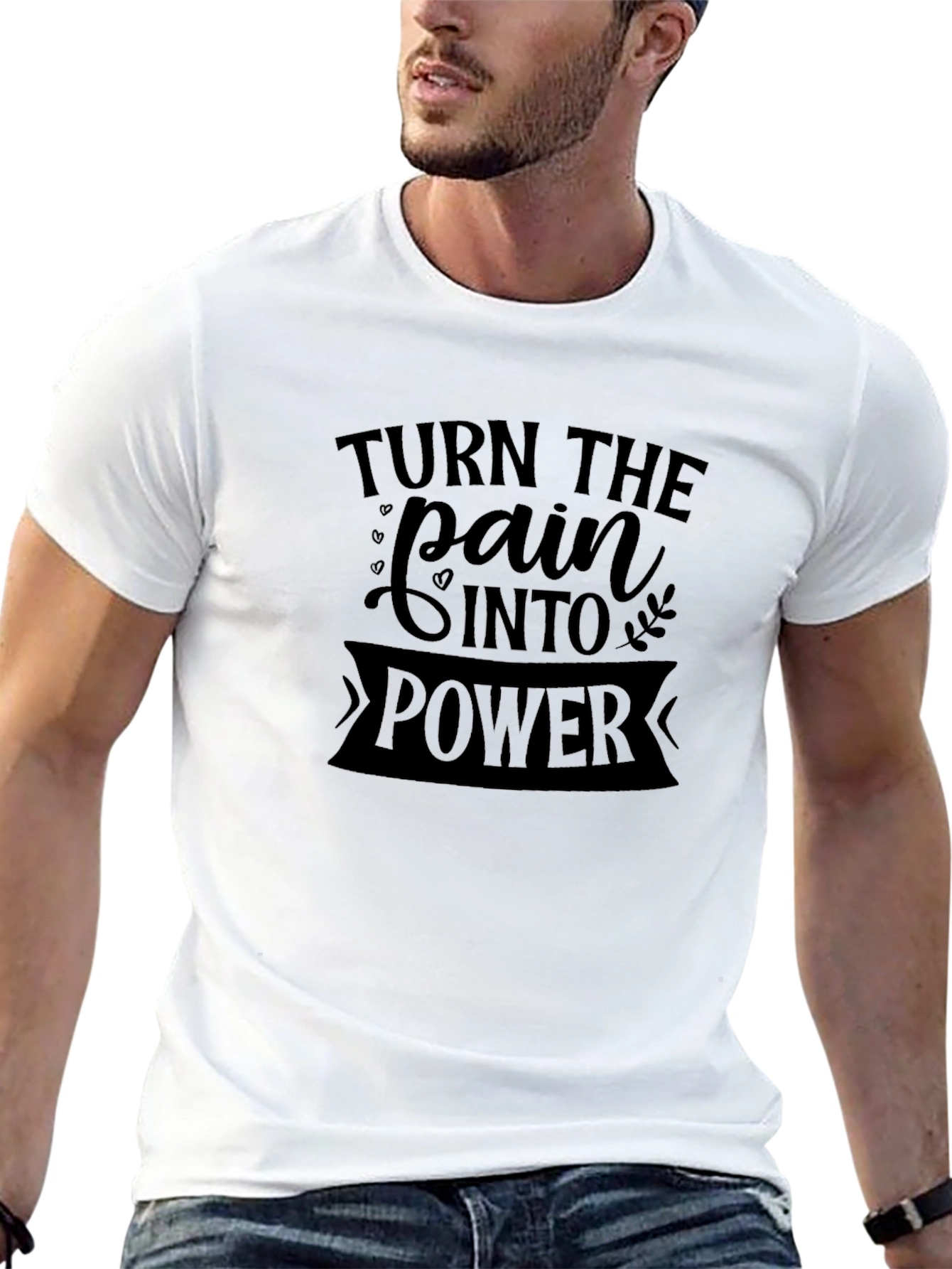 Turn Pain Into Power Black Graphic Tee