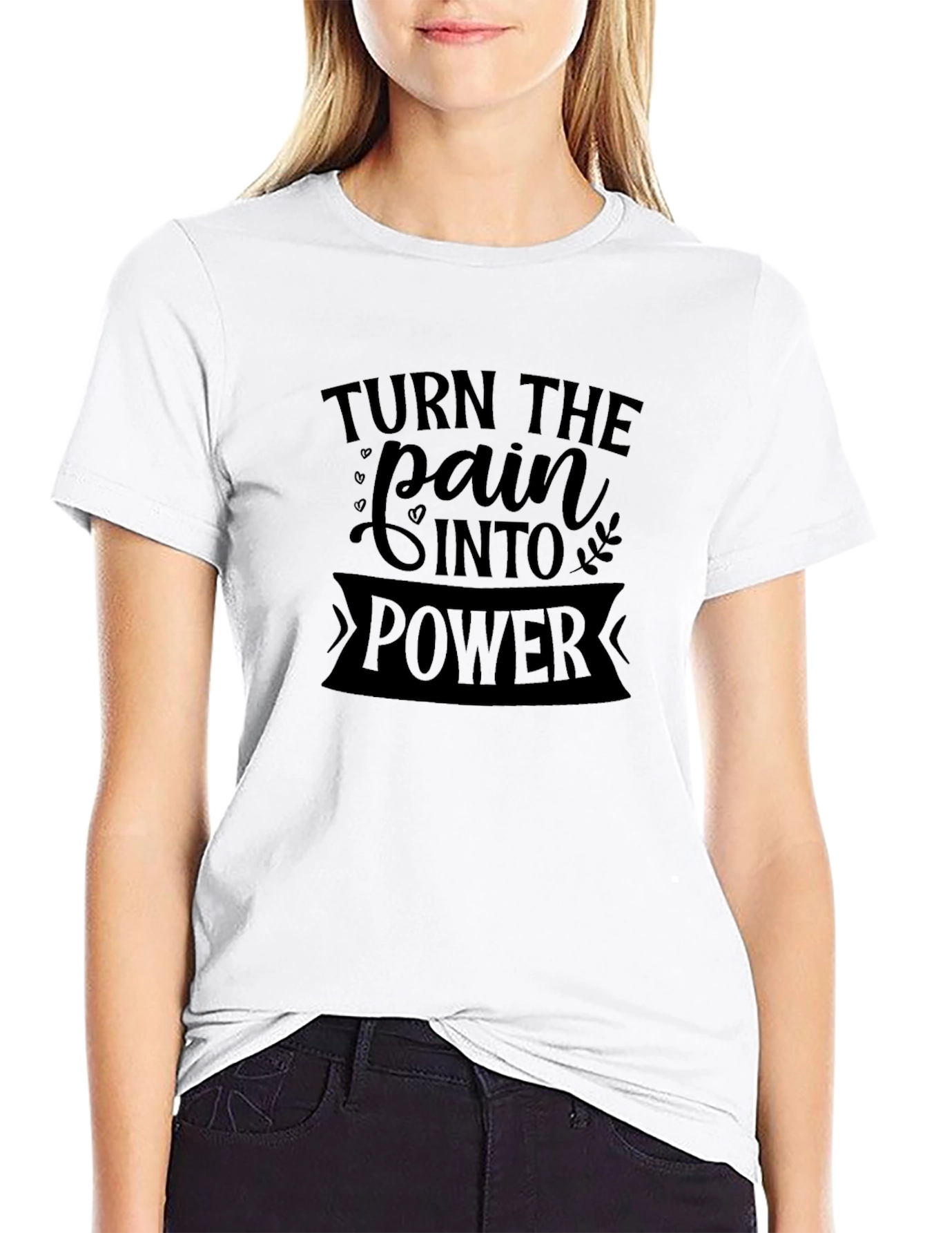 Turn Pain Into Power Black Graphic Tee