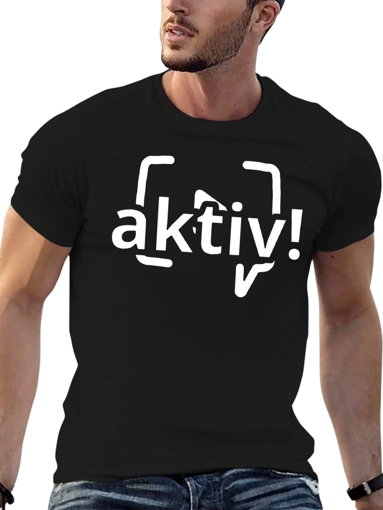 Aktiv! Black Graphic Tee - Be Active T-Shirt
