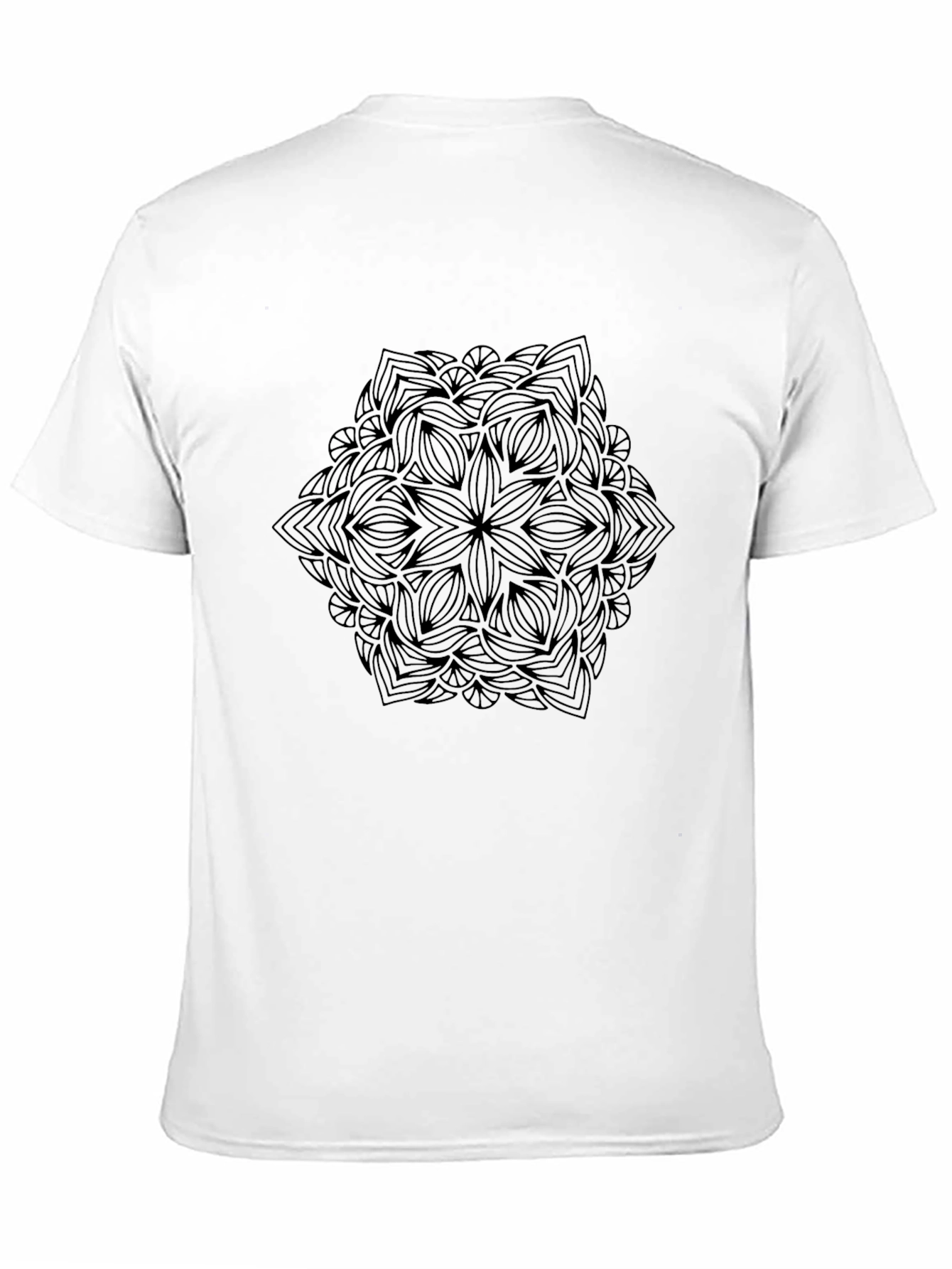 Black Mandala Print Crew Neck T-Shirt