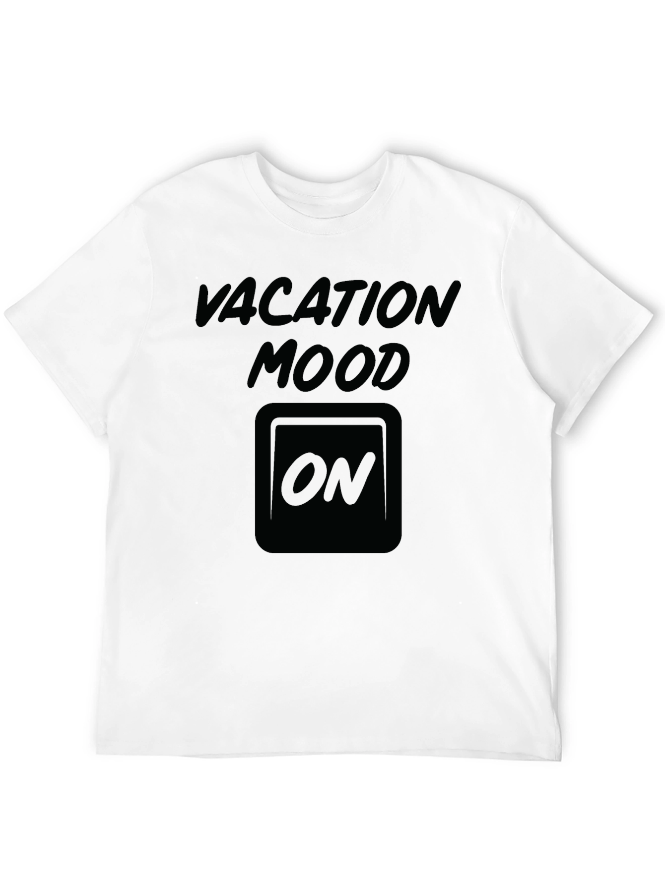 Vacation Mood ON Graphic Tee - Black Cotton T-Shirt